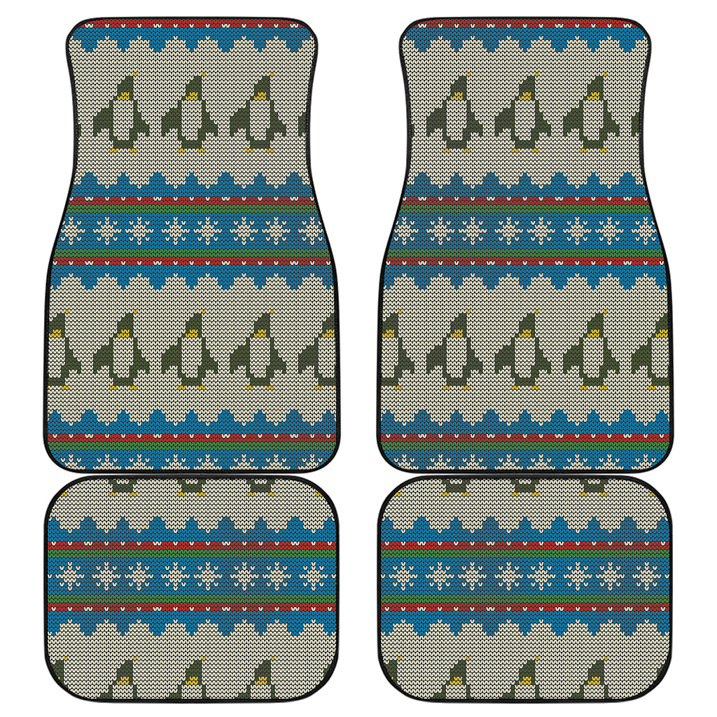 Xmas Penguin Pattern Print Front and Back Car Floor Mats