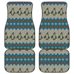 Xmas Penguin Pattern Print Front and Back Car Floor Mats