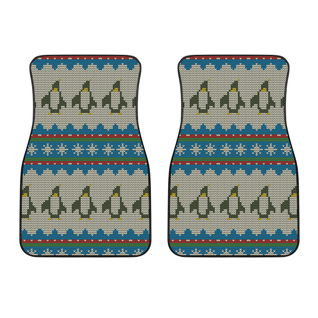 Xmas Penguin Pattern Print Front Car Floor Mats