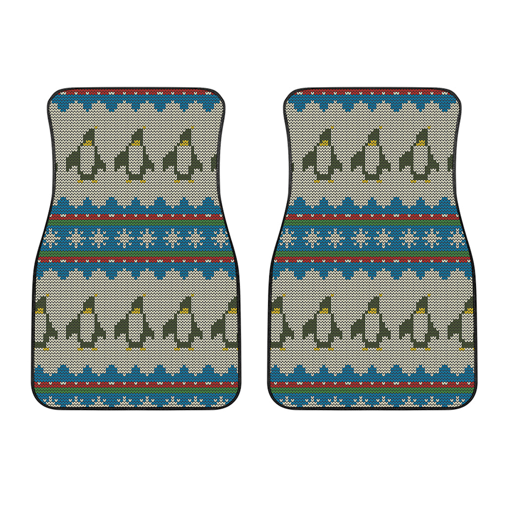 Xmas Penguin Pattern Print Front Car Floor Mats