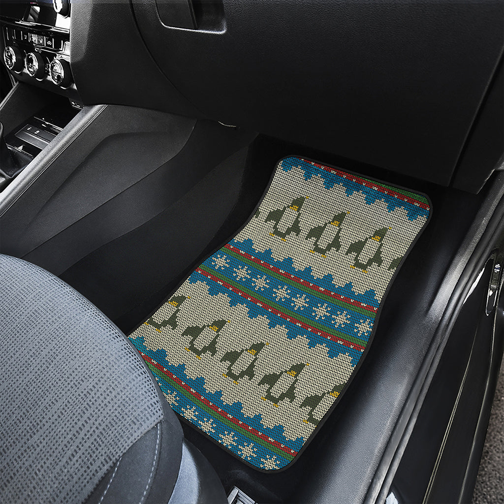 Xmas Penguin Pattern Print Front Car Floor Mats