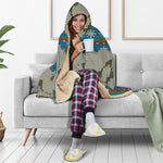Xmas Penguin Pattern Print Hooded Blanket