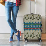 Xmas Penguin Pattern Print Luggage Cover