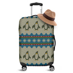 Xmas Penguin Pattern Print Luggage Cover