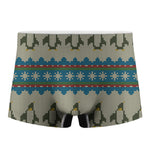 Xmas Penguin Pattern Print Men's Boxer Briefs