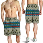 Xmas Penguin Pattern Print Men's Shorts