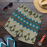 Xmas Penguin Pattern Print Men's Shorts