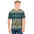 Xmas Penguin Pattern Print Men's T-Shirt