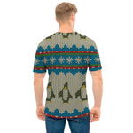 Xmas Penguin Pattern Print Men's T-Shirt