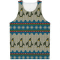 Xmas Penguin Pattern Print Men's Tank Top