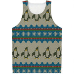 Xmas Penguin Pattern Print Men's Tank Top