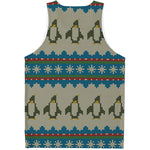 Xmas Penguin Pattern Print Men's Tank Top