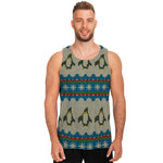 Xmas Penguin Pattern Print Men's Tank Top