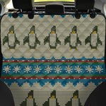 Xmas Penguin Pattern Print Pet Car Back Seat Cover