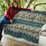 Xmas Penguin Pattern Print Quilt