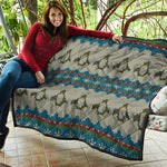Xmas Penguin Pattern Print Quilt
