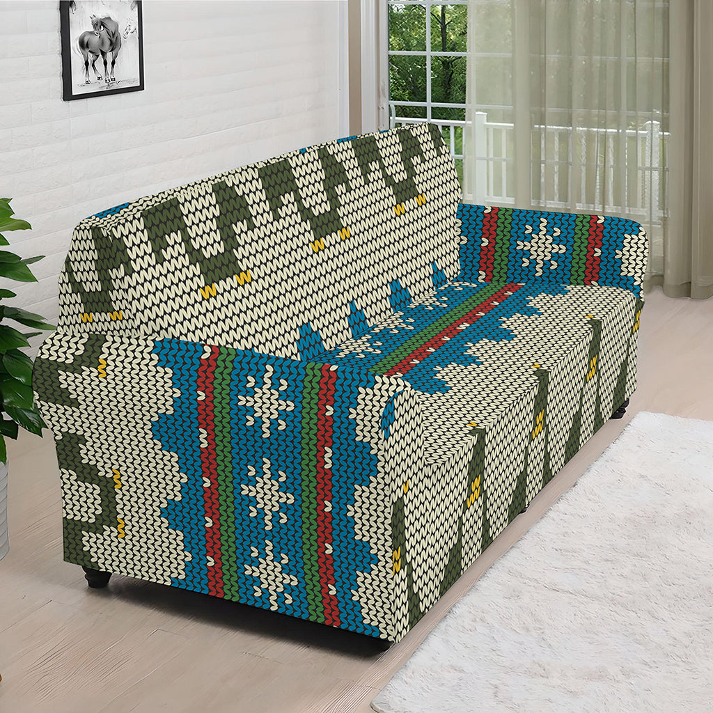 Xmas Penguin Pattern Print Sofa Cover