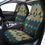 Xmas Penguin Pattern Print Universal Fit Car Seat Covers