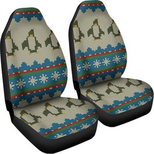 Xmas Penguin Pattern Print Universal Fit Car Seat Covers