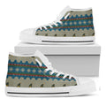 Xmas Penguin Pattern Print White High Top Sneakers