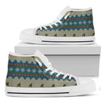 Xmas Penguin Pattern Print White High Top Shoes