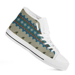 Xmas Penguin Pattern Print White High Top Shoes