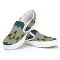 Xmas Penguin Pattern Print White Slip On Sneakers