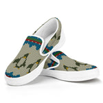 Xmas Penguin Pattern Print White Slip On Shoes