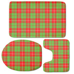 Xmas Plaid Pattern Print 3 Piece Bath Mat Set