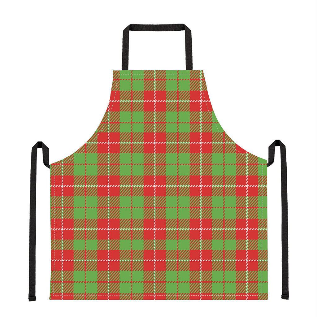 Xmas Plaid Pattern Print Apron