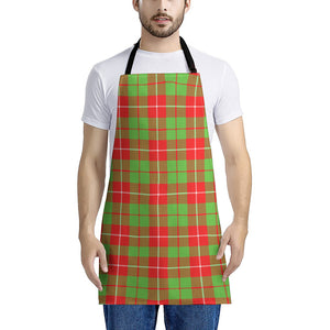 Xmas Plaid Pattern Print Apron