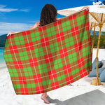 Xmas Plaid Pattern Print Beach Sarong Wrap
