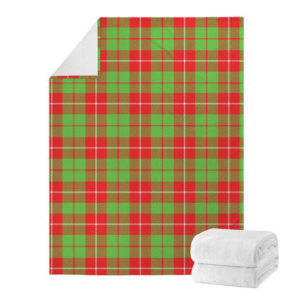Xmas Plaid Pattern Print Blanket