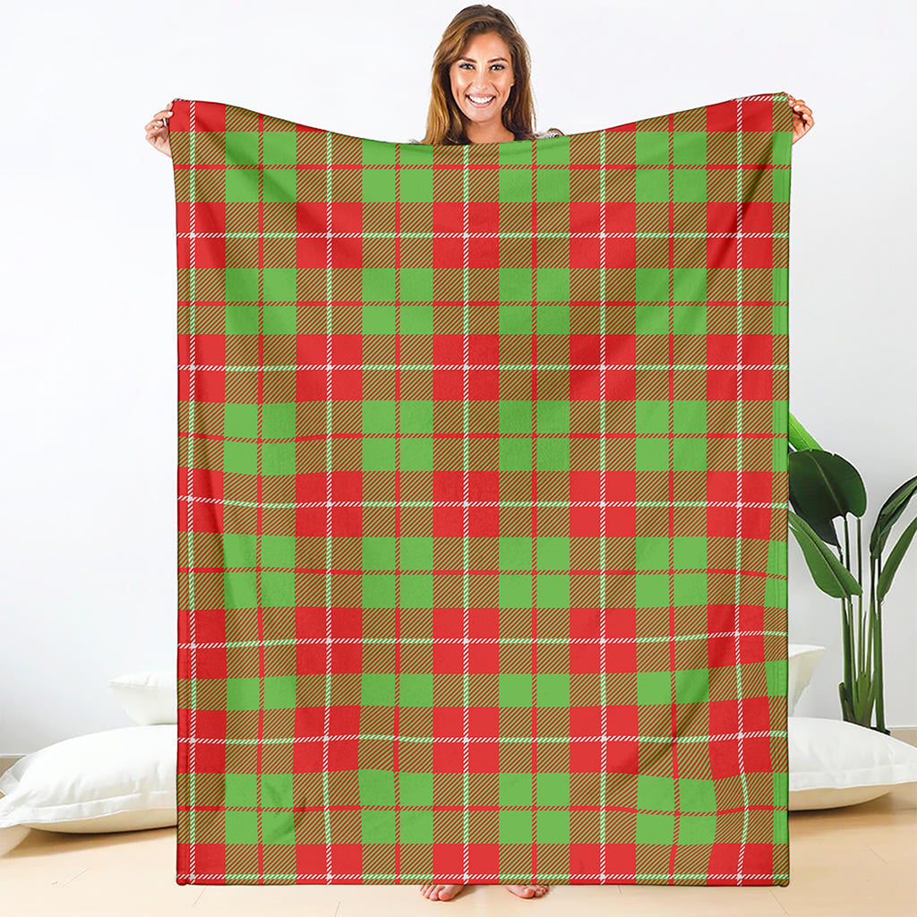Xmas Plaid Pattern Print Blanket