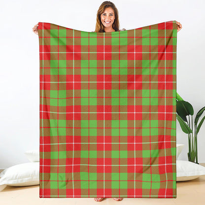 Xmas Plaid Pattern Print Blanket