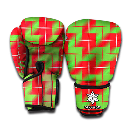 Xmas Plaid Pattern Print Boxing Gloves