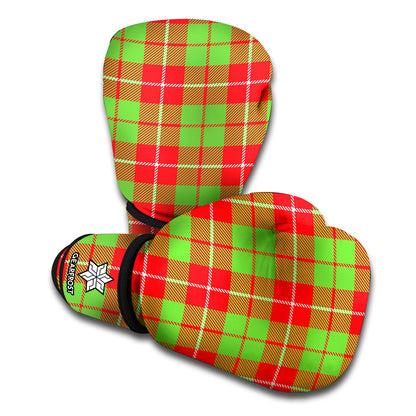 Xmas Plaid Pattern Print Boxing Gloves