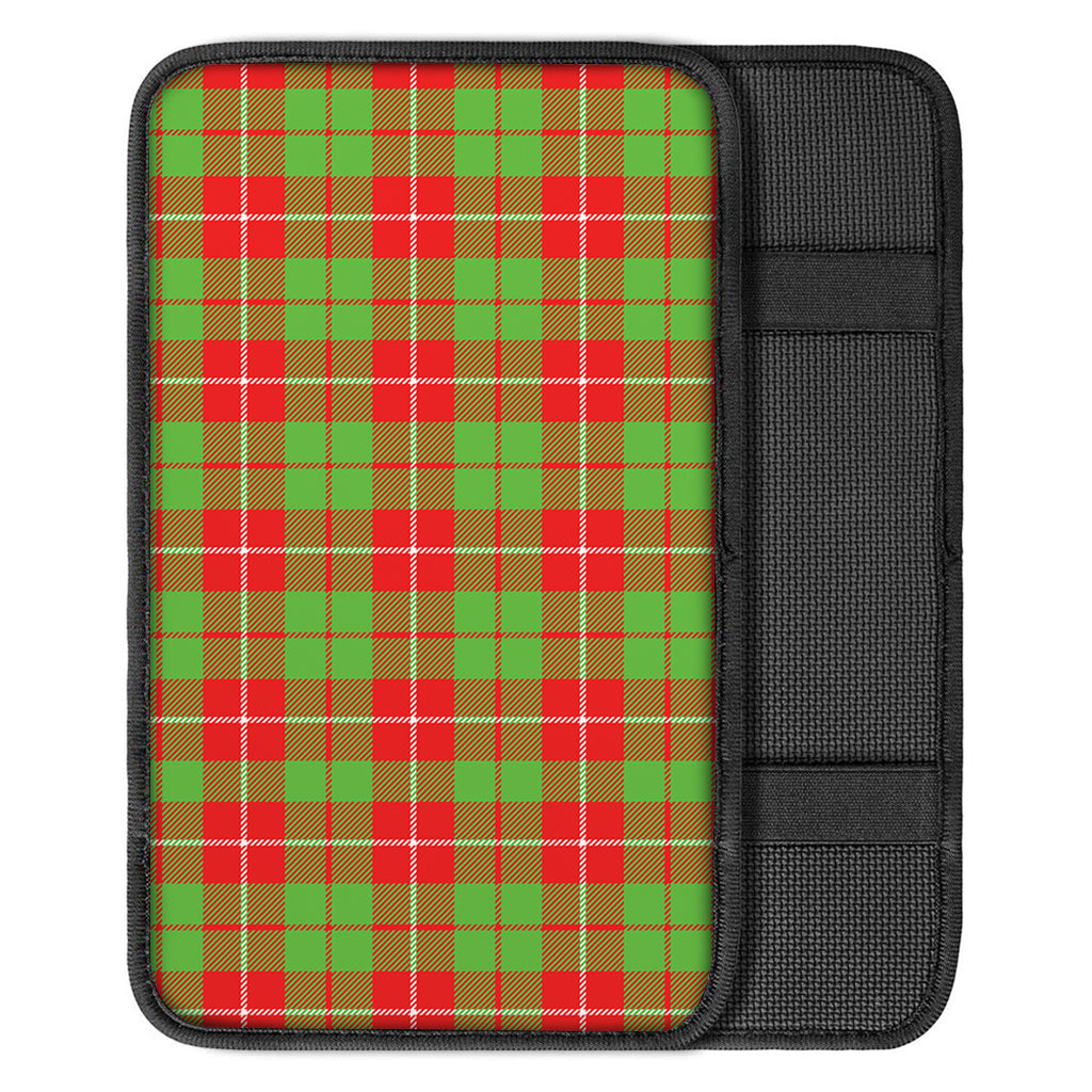 Xmas Plaid Pattern Print Car Center Console Cover