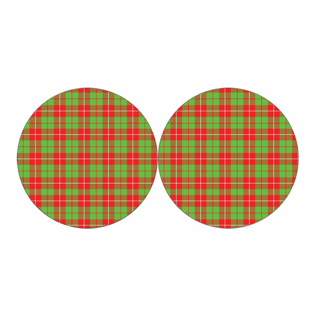 Xmas Plaid Pattern Print Car Coasters