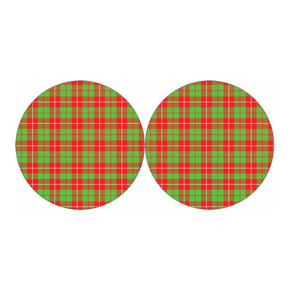 Xmas Plaid Pattern Print Car Coasters
