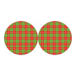 Xmas Plaid Pattern Print Car Coasters