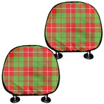 Xmas Plaid Pattern Print Car Headrest Covers