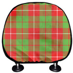 Xmas Plaid Pattern Print Car Headrest Covers