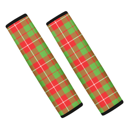 Xmas Plaid Pattern Print Car Seat Belt Covers