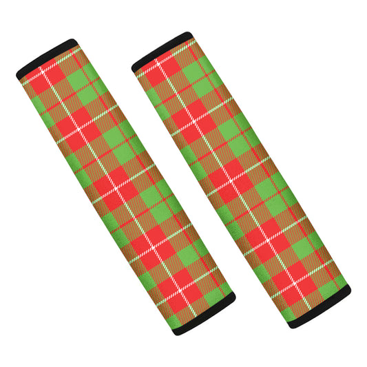 Xmas Plaid Pattern Print Car Seat Belt Covers