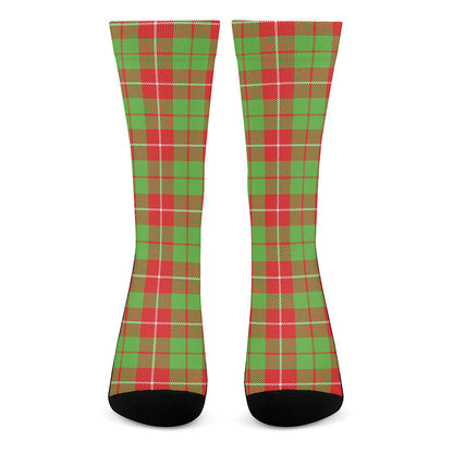 Xmas Plaid Pattern Print Crew Socks