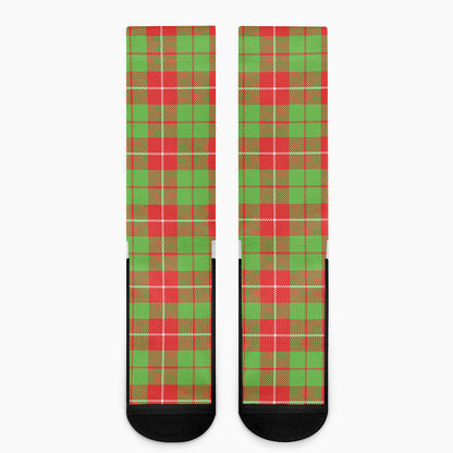 Xmas Plaid Pattern Print Crew Socks