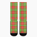 Xmas Plaid Pattern Print Crew Socks