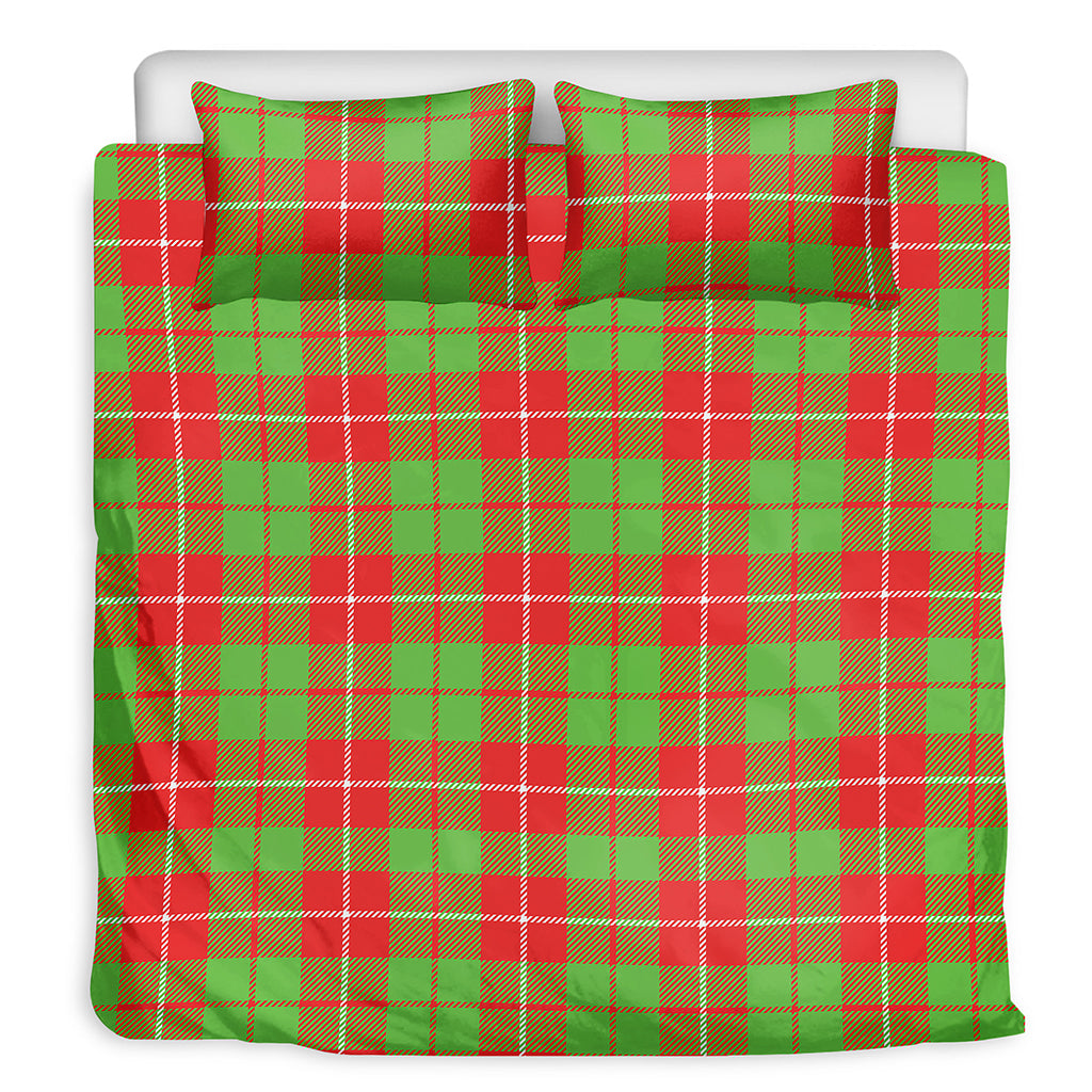 Xmas Plaid Pattern Print Duvet Cover Bedding Set