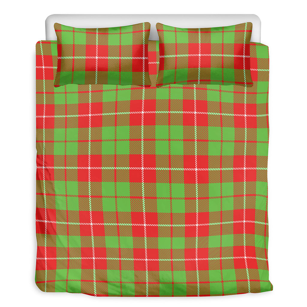 Xmas Plaid Pattern Print Duvet Cover Bedding Set